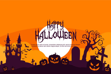 Flat background for halloween celebration