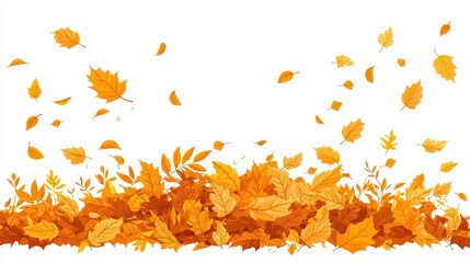 Autumn Leaves Falling and Gathering