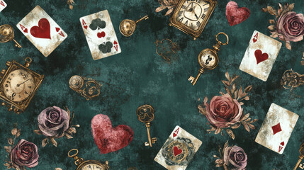 Vintage Playing Cards & Clocks