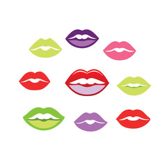 Pretty lips in flat style