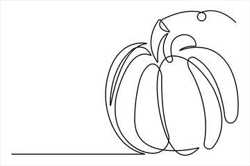 Continuous one line art drawing of pumpkin design vector illustration 