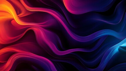 Obraz premium Abstract geometric swirl pattern, neon gradients, psychedelic style, bold outlines, digital art