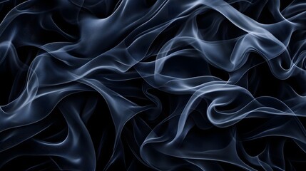Obraz premium Whimsical smoke-like swirls, dark gray and black hues, seamless repeating design, mysterious and surreal, abstract fluid motion, subtle gradients, digital composition