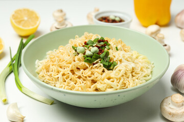 Concept of tasty fast food - instant noodles