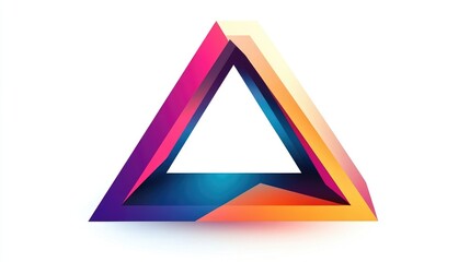 Penrose triangle graphic Impossible geometric shape Optical illusion 2D cartoon illustration on a white background