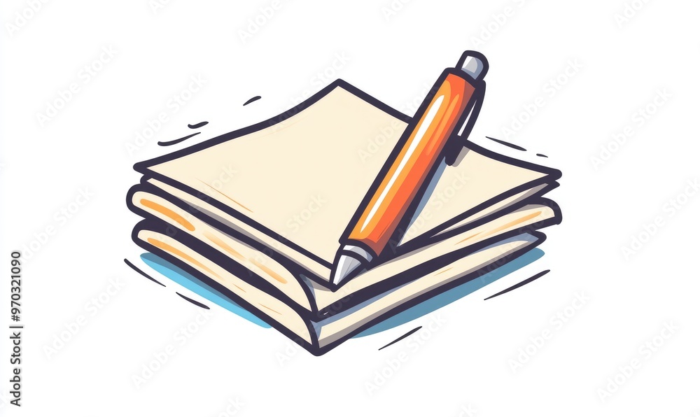 Poster foolscap icon for web and mobile applications 2d cartoon illustration with a doodle style on a white