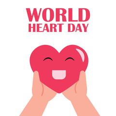 World Heart Day concept illustrate with heart and pulse to become aware of heart health. Important day