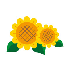 シンプルな可愛い向日葵の花の花のイラスト