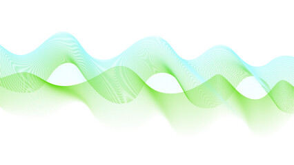 Modern simple halftone wavy lines template design. Abstract bright green wave lines on white background.