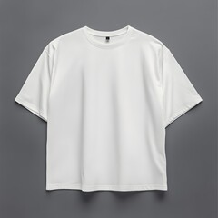 Mockup of White Oversized T Shirt with Front and Back Views on Plain Background
