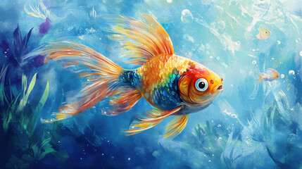 Fototapeta premium Goldfish Underwater.