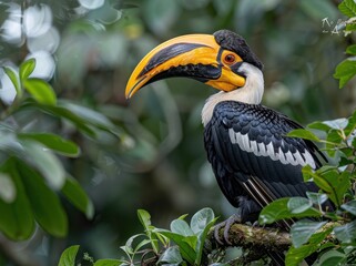 A Portrait of a Wreathed Hornbill in its Natural Habitat