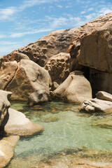 White sand beach with clear water