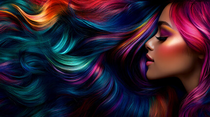 Naklejka premium waves reflect the light in vibrant, jewel-toned colors, the texture smooth and luxurious, creating a striking, bold look