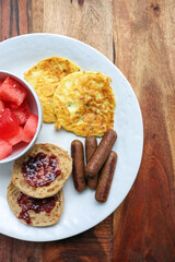 Sausage and eggs