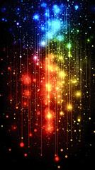 Fototapeta premium Blue red yellow pink Vibrant abstract background with colorful light patterns and streaks on a dark canvas during night black background 