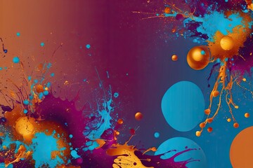 Cerulean Plum Amber: A Vibrant Abstract Background with Stylish Splash Gradient Mix