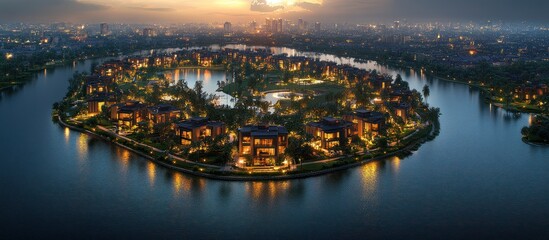 Fototapeta premium Island Estate at Dusk
