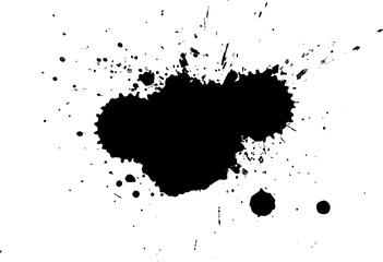 black ink brush painting splash splatter grunge graphic element