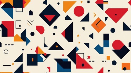 Obraz premium Abstract geometric triangles and squares in a seamless pattern background suitable for print on demand design