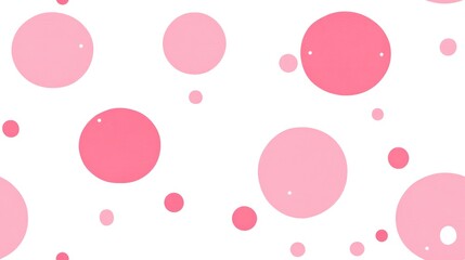 Abstract seamless pattern featuring pink circles and white dots