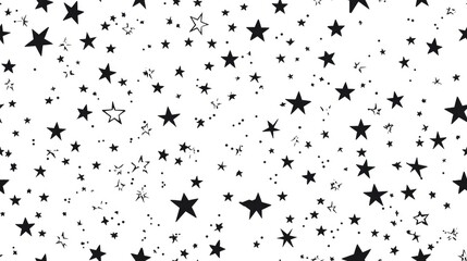 Seamless pattern featuring stars on a white background suitable for packaging and textiles