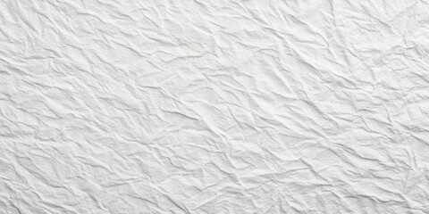 White Crumpled Paper Texture with Creased Lines and Folds
