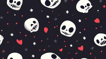 cute skull themed background