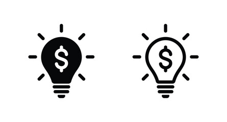 lightbulb with dollar symbol icon vector for web site