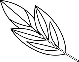 Lavender leaf clip art vector illustration on black and white.