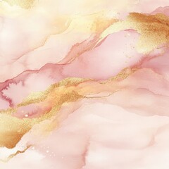 Fototapeta premium Abstract Pink and Gold Watercolor Background with Glitter Texture
