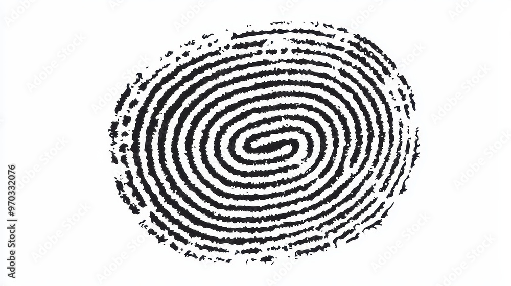 Poster fingerprint black and white abstract pattern unique security symbol