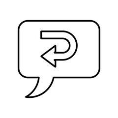 user reply icon, line vector isolated on white background. trendy and modern design