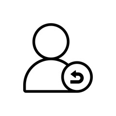 user reply icon, line vector isolated on white background. trendy and modern design