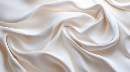 Fototapeta premium 3D Fabric Folds With White Satin Cloth Draping Luxurious And Elegant Material With Cinematic Shadows