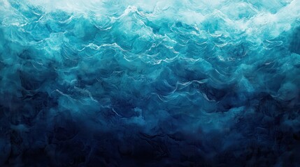 Fototapeta premium Abstract Blue Ocean Wave Pattern - Textured Water Background