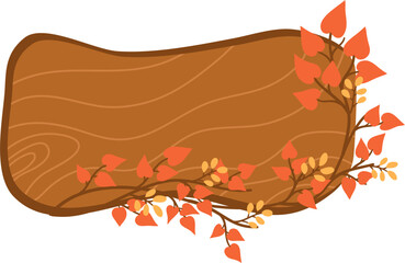 Wooden board with leaf