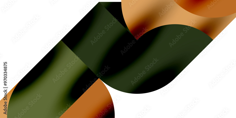 Poster tech minimal circular shapes geometric art. vector modern circles