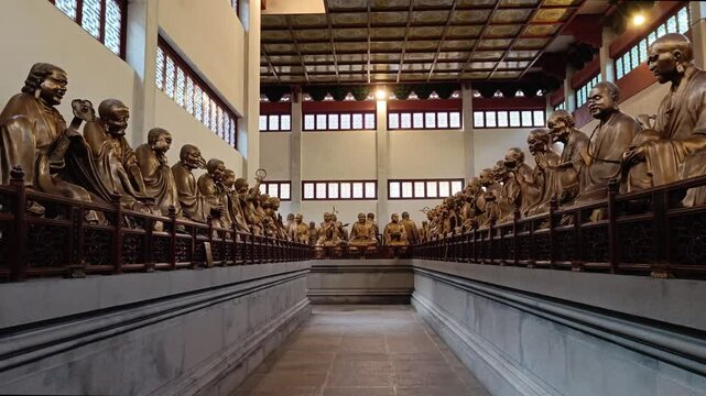 China, Hangzhou, Soul Refuge Temple, 500 disciples of Buddha
