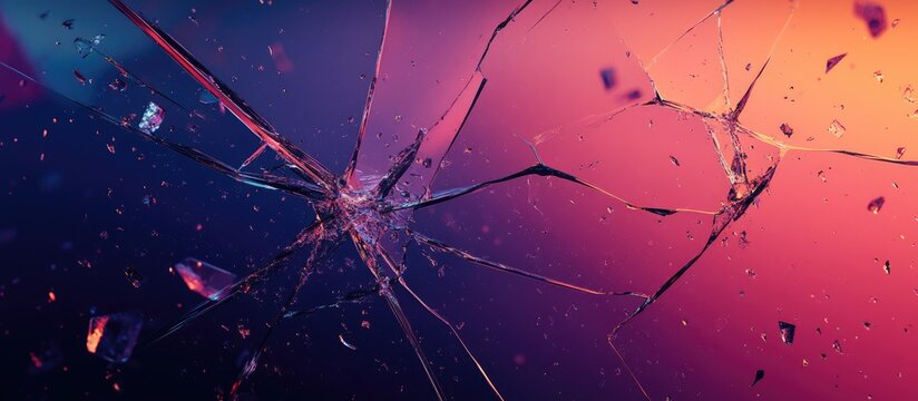 Realistic 3D Shattered Glass Electric Connection Stock Image