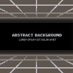 8-bit Pixel Art Styled Grey Cyberspace Grid Background