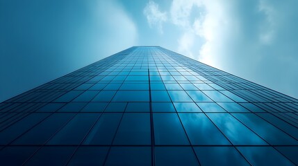 Majestic Skyscraper Reaching Towards the Sky with Modern Architectural Design