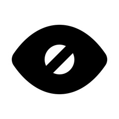 Eye blind icon in solid filled glyph style. Simple accessibility symbol vector illustration — pixel-perfect icon.