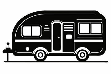 
Camper Trailer Silhouette Vector, Trailer Icon Vector, Camper Van Svg 