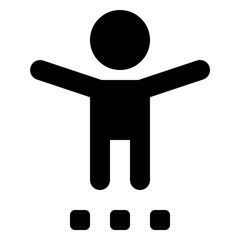 People stand icon in solid filled glyph style. Simple accessibility symbol vector illustration — pixel-perfect icon.