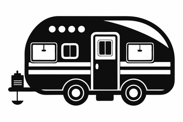 
Camper Trailer Silhouette Vector, Trailer Icon Vector, Camper Van Svg 