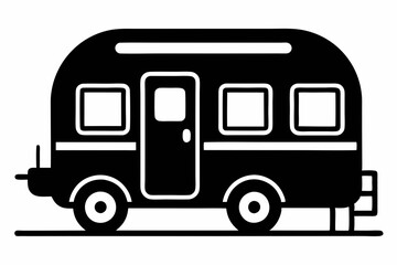 
Camper Trailer Silhouette Vector, Trailer Icon Vector, Camper Van Svg 