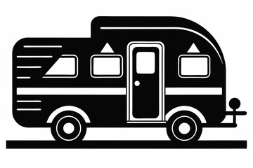 
Camper Trailer Silhouette Vector, Trailer Icon Vector, Camper Van Svg 