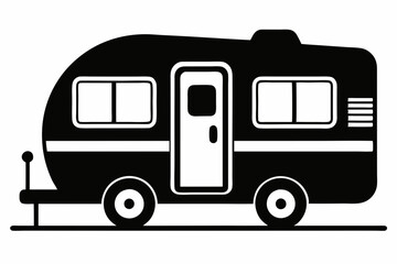 
Camper Trailer Silhouette Vector, Trailer Icon Vector, Camper Van Svg 