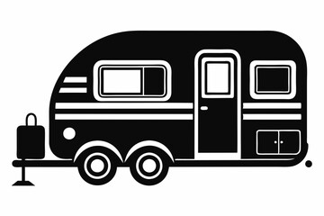 
Camper Trailer Silhouette Vector, Trailer Icon Vector, Camper Van Svg 